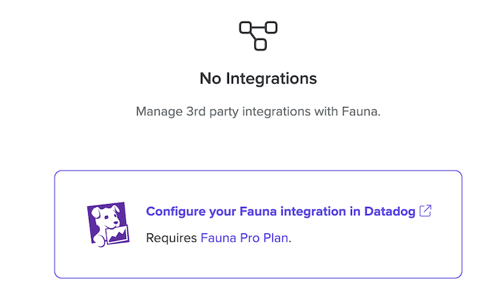 Fauna integrations page