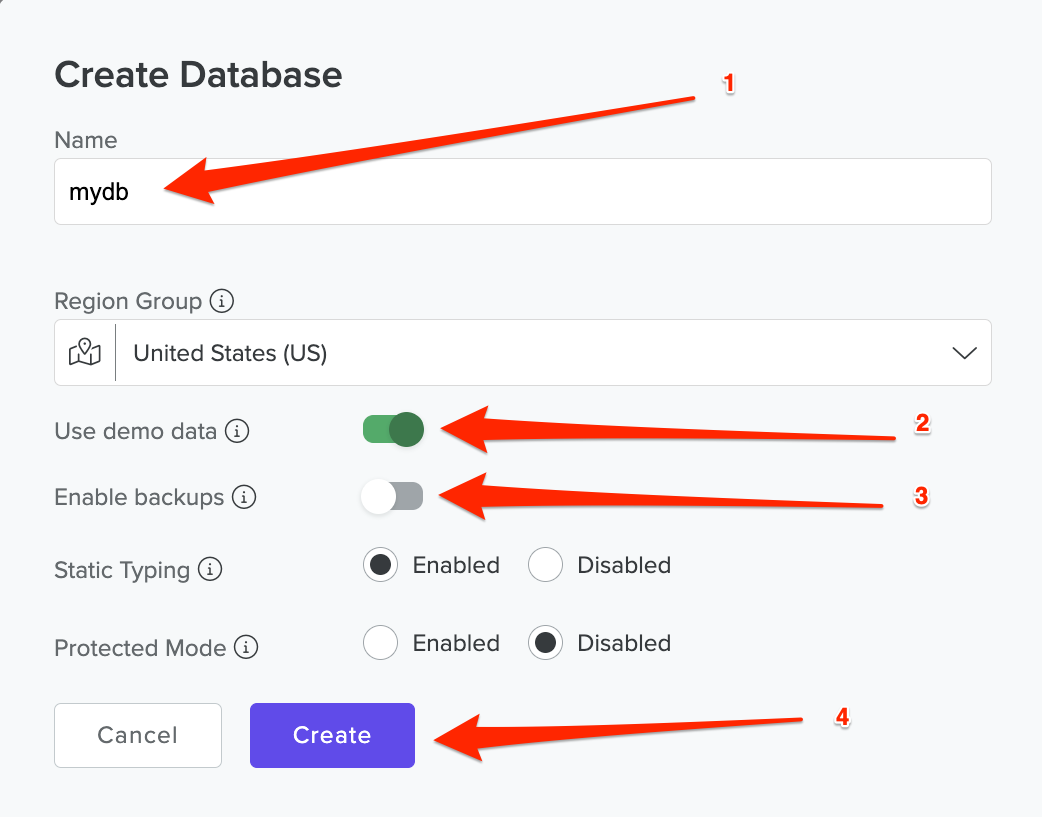 Configure the Fauna Database