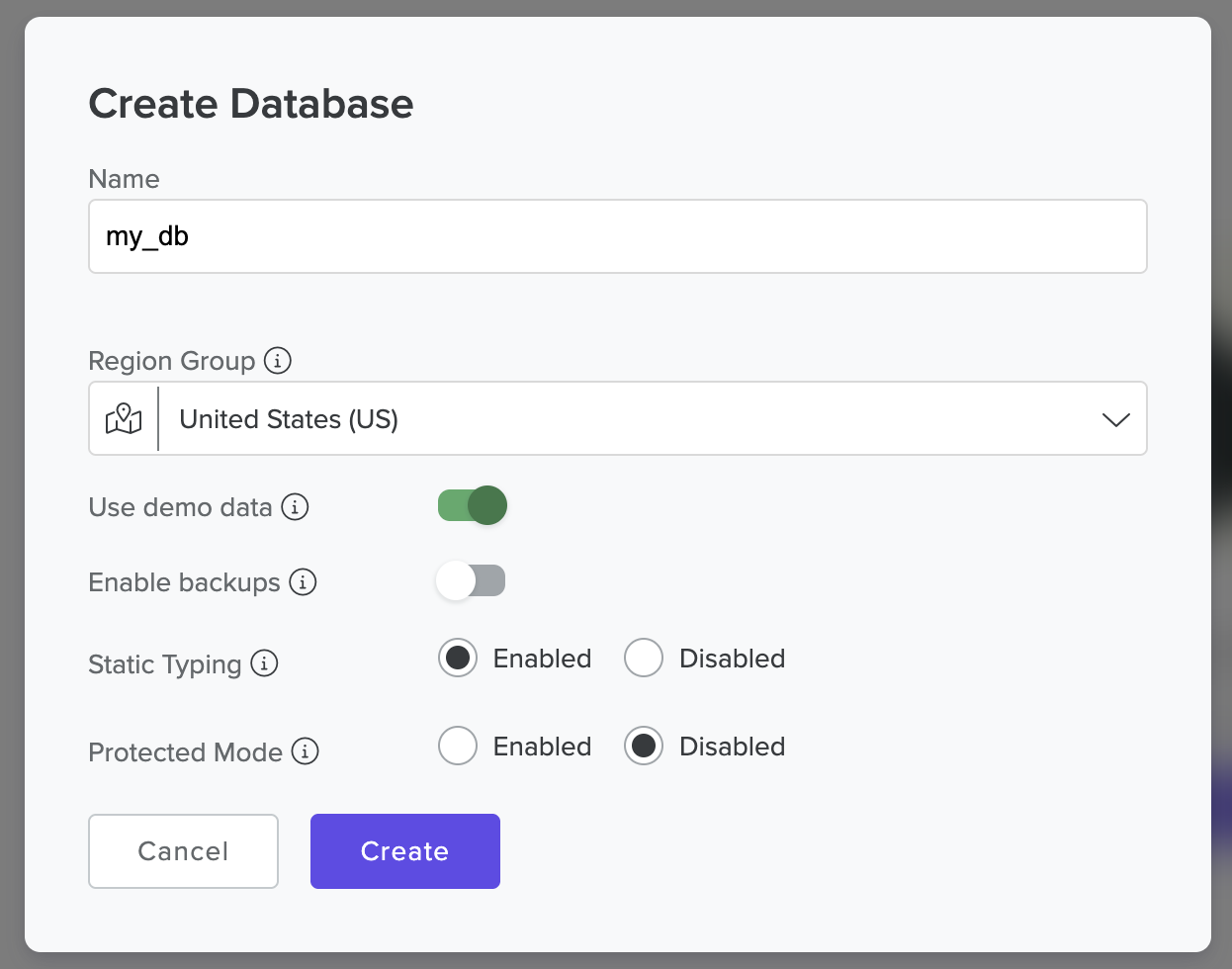 Create demo database